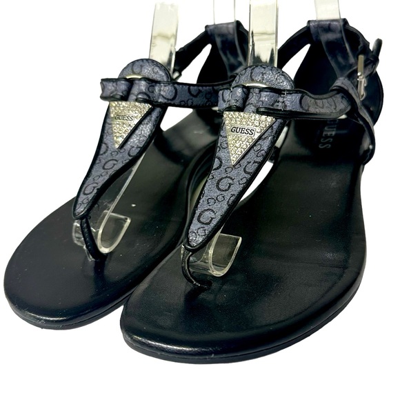 Guess T Strap Buckle Flat Sandals Womens Size 8.5 M - Picture 1 of 8